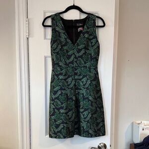 Sam Edelman Black and Green Leaf Dress